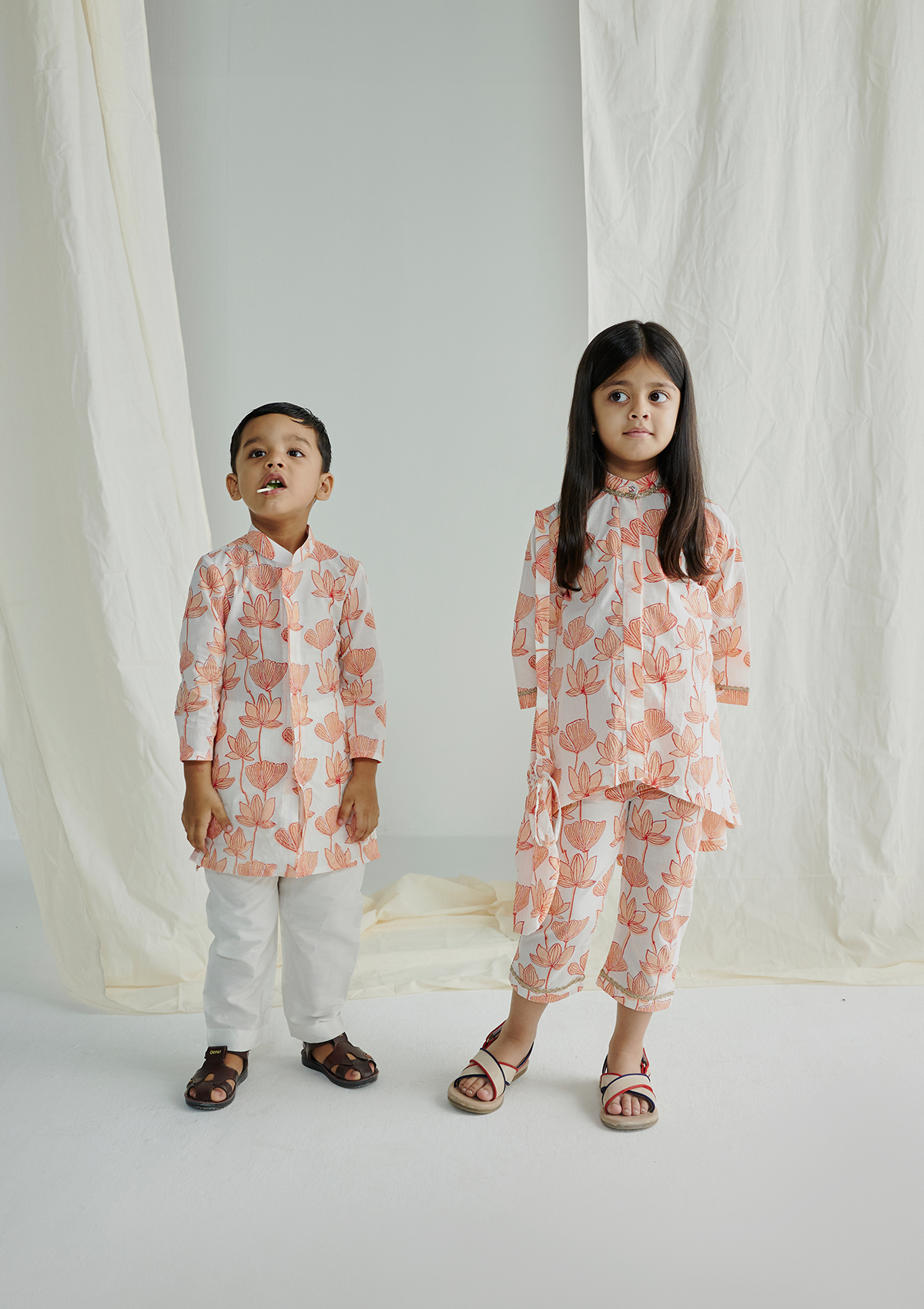 FLAMINGO HIGH LOW KURTA SET (GIRL)