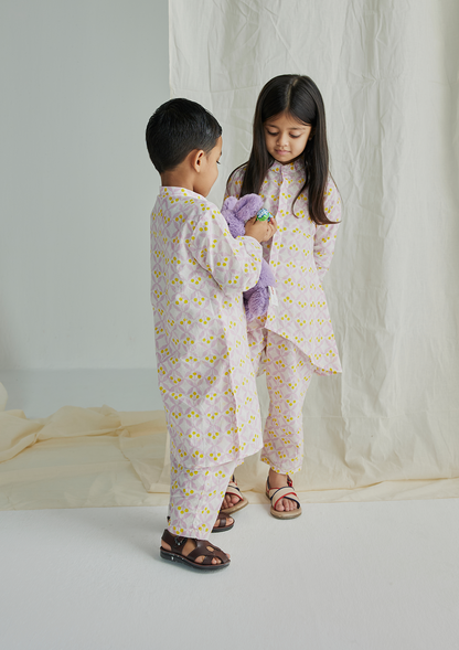 HUMMINGBIRD HIGH LOW KURTA SET (GIRL)