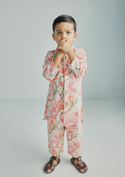 PINK COCKATOO KURTA SET (BOY)