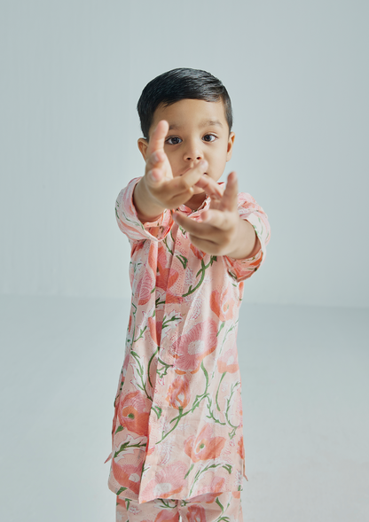 PINK COCKATOO KURTA SET (BOY)